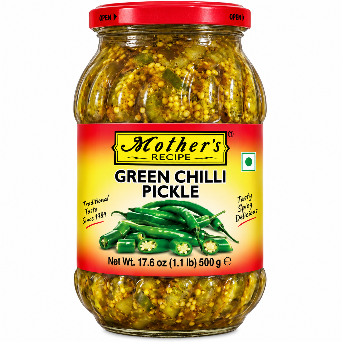 Mother’s Green Chilli Pickle(500g)