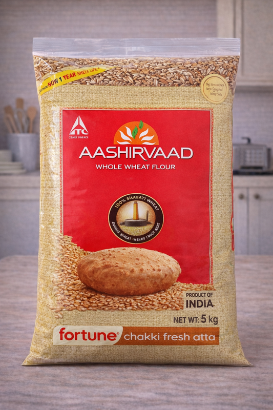 Aashirvaad Chakki Atta Whole Wheat Flour (Export Pack) - 5kg