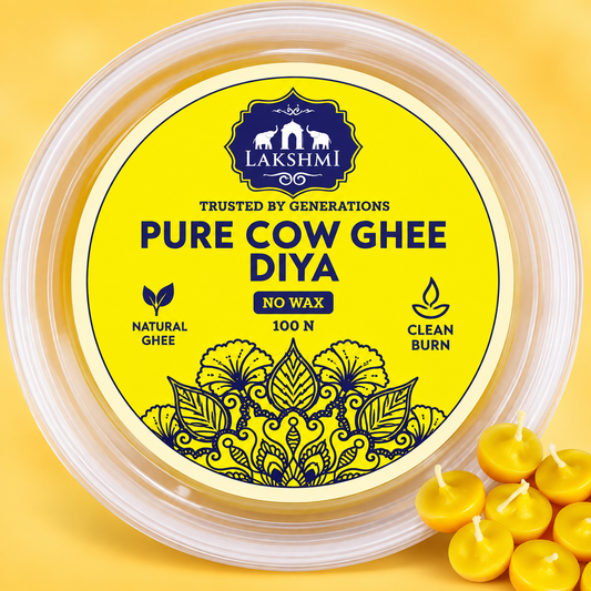 Lakshmi Pure Cow Ghee Diya – Yellow, 50 Pieces (1 Box)