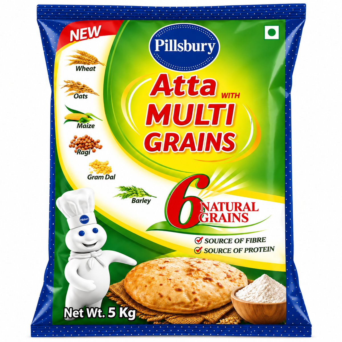 PILLSBURY Multigrain Atta (Export Pack) - 5kg