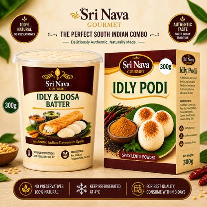 Sri Nava Dosa Batter 1kg + Sri Nava Idly Podi 300g Combo