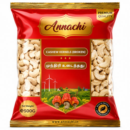 Annachi Cashew Kernels (Broken) – 500g
