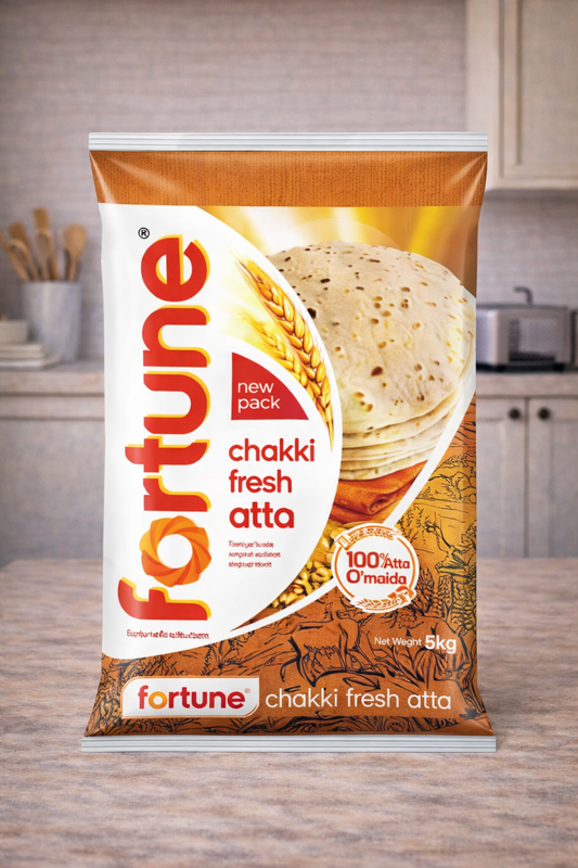 Fortune Chakki Atta Whole Wheat Flour (Export Pack) - 5kg