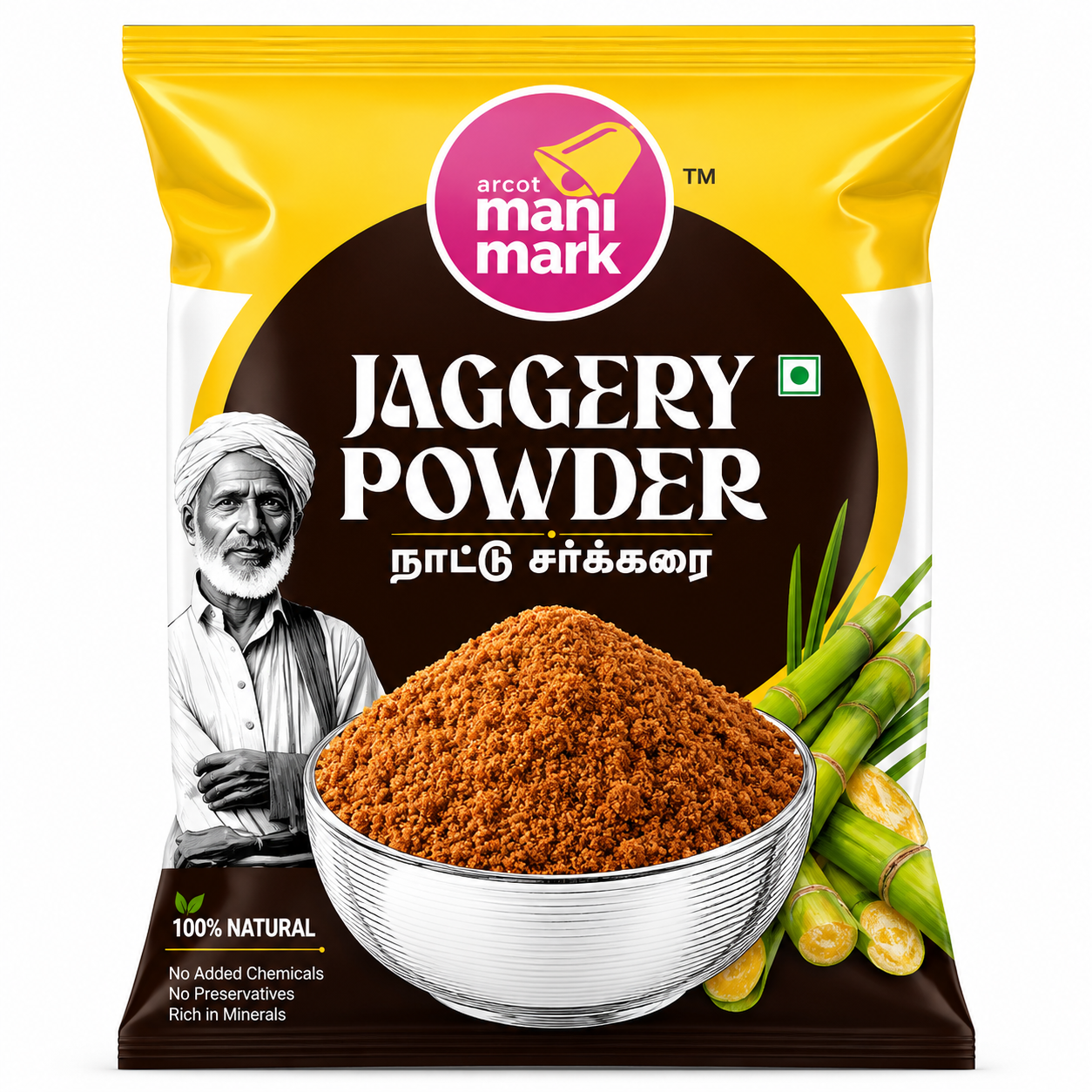 ManiMark Jaggery Powder (Nattu Sakkarai) (450g)